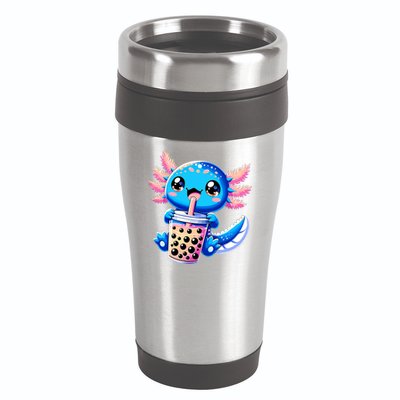 Axolotl Bubble Boba Tea Anime Cute Kawaii Blue Axolotl 16oz Travel Tumbler