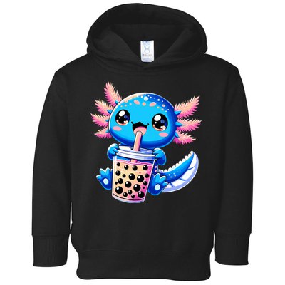 Axolotl Bubble Boba Tea Anime Cute Kawaii Blue Axolotl Toddler Hoodie