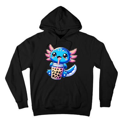 Axolotl Bubble Boba Tea Anime Cute Kawaii Blue Axolotl Tall Hoodie