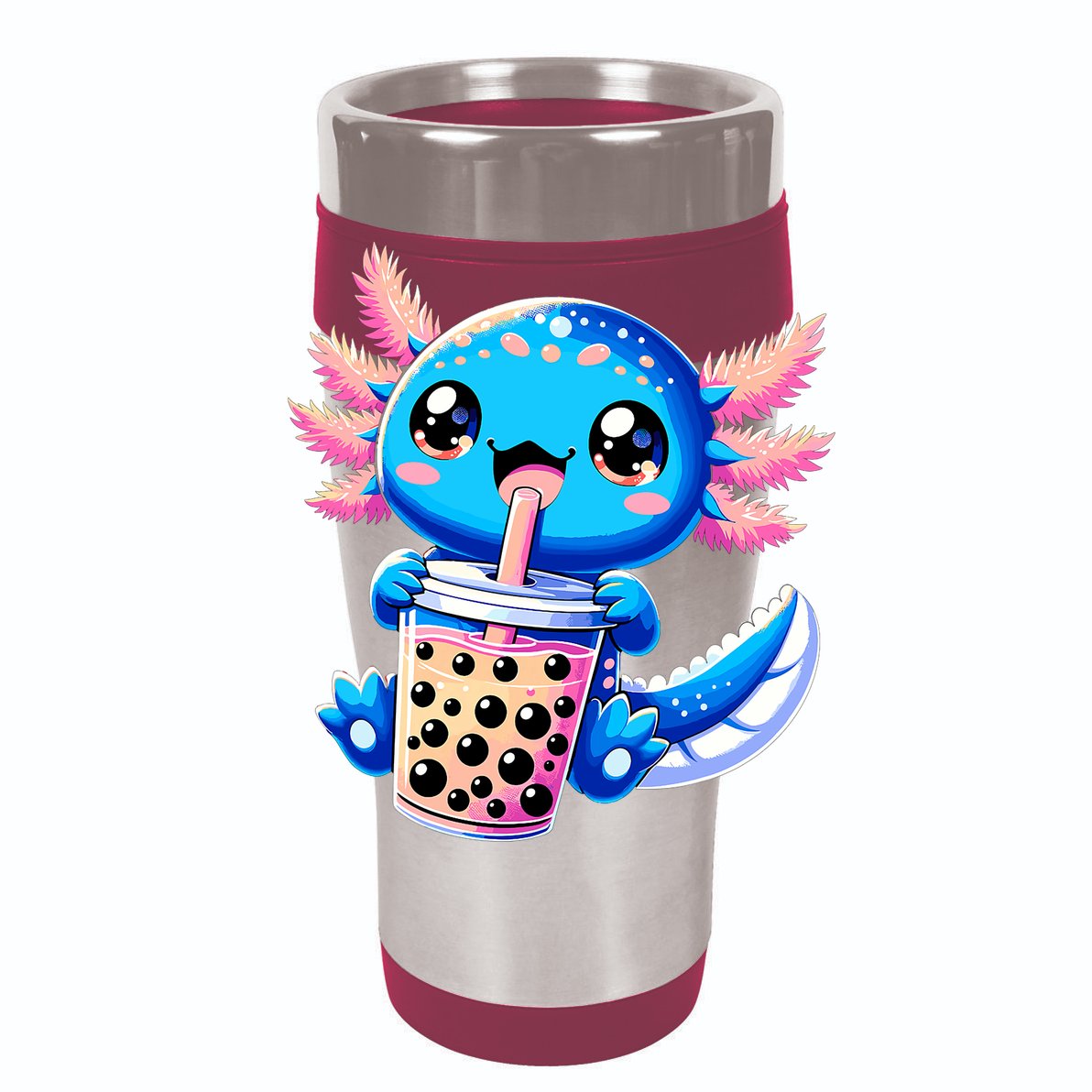 Axolotl Bubble Boba Tea Anime Cute Kawaii Blue Axolotl Golf Towel