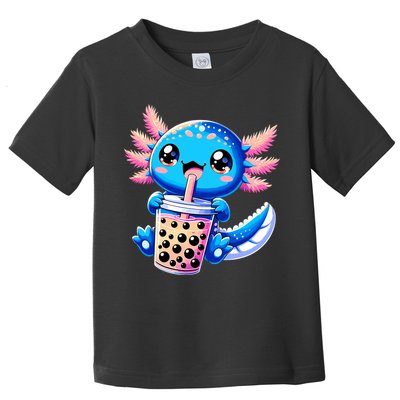 Axolotl Bubble Boba Tea Anime Cute Kawaii Blue Axolotl Toddler T-Shirt
