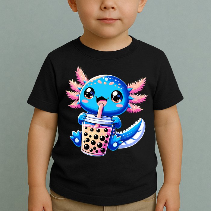 Axolotl Bubble Boba Tea Anime Cute Kawaii Blue Axolotl Toddler T-Shirt