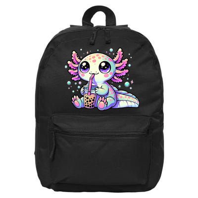 Axolotl Bubble Boba Tea Kawaii Anime Gifts Women 16 in Basic Backpack