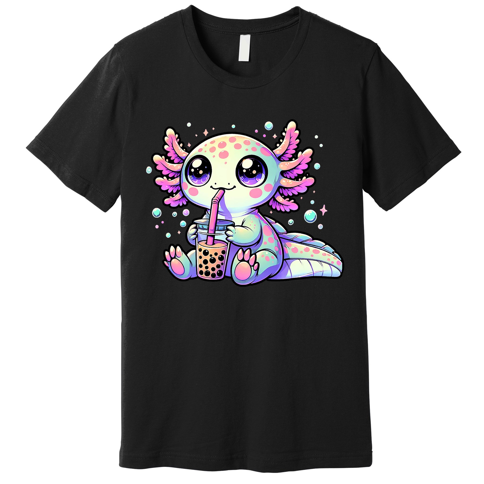 Axolotl Bubble Boba Tea Kawaii Anime Gifts Women Premium T-Shirt