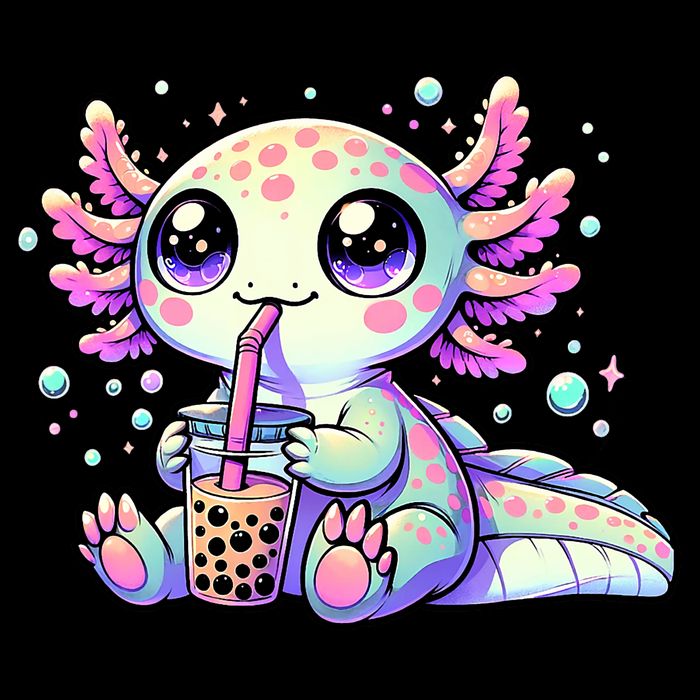 Axolotl Bubble Boba Tea Kawaii Anime Gifts Women Premium T-Shirt