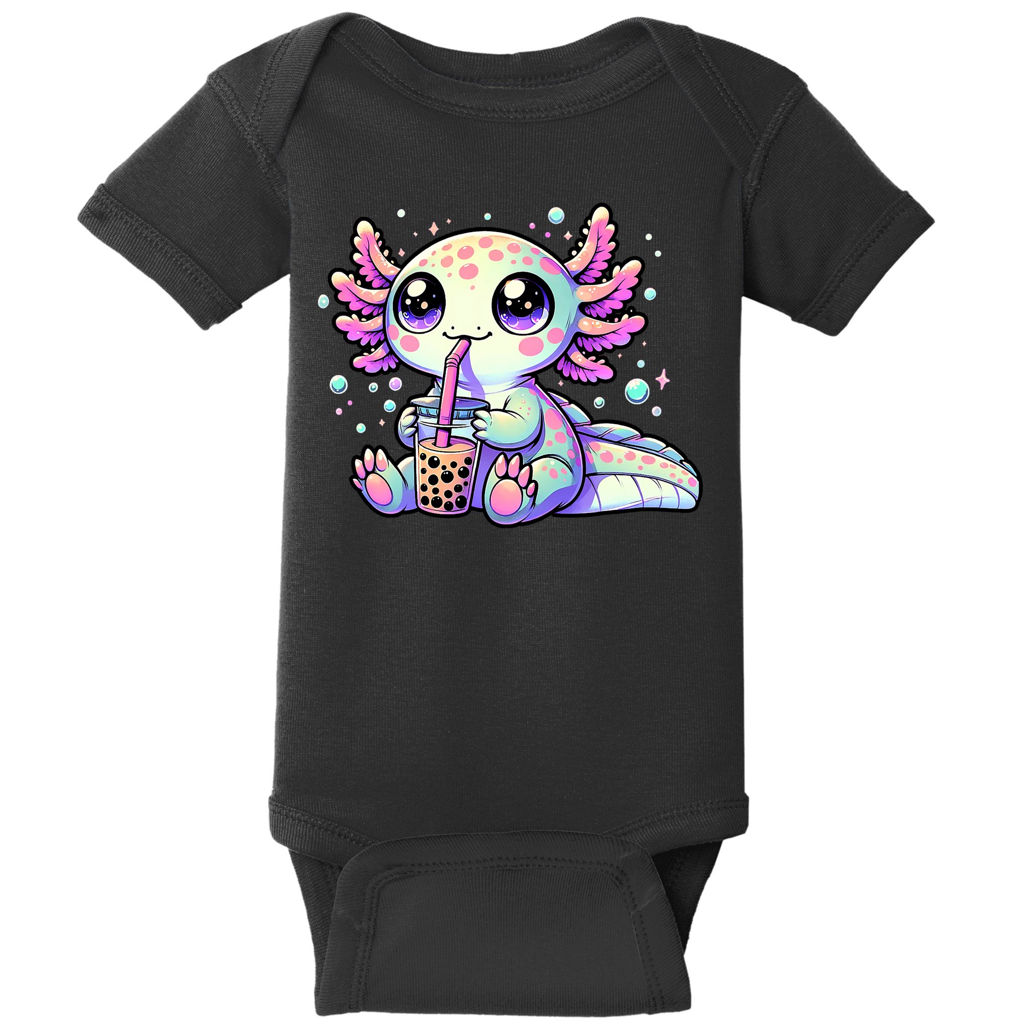 Axolotl Bubble Boba Tea Kawaii Anime Gifts Women Baby Bodysuit