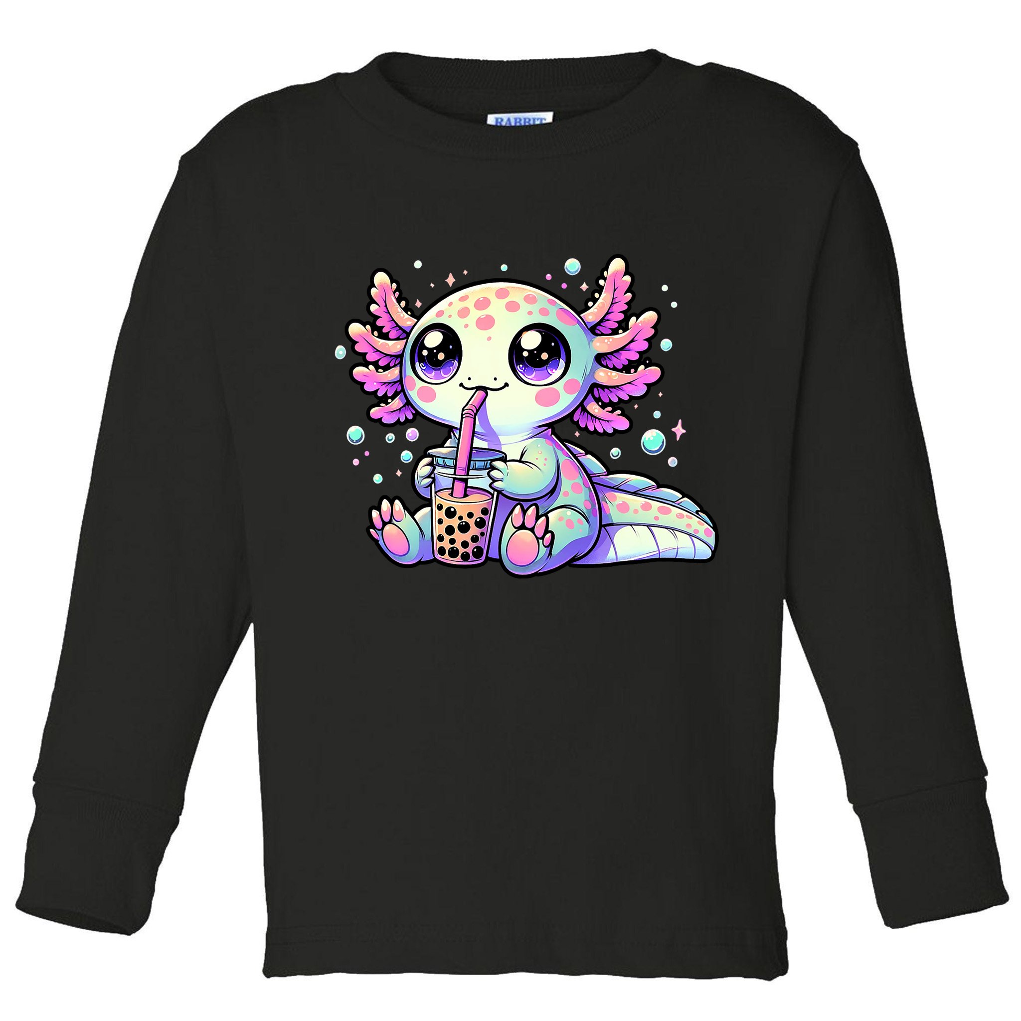 Axolotl Bubble Boba Tea Kawaii Anime Gifts Women Toddler Long Sleeve Shirt