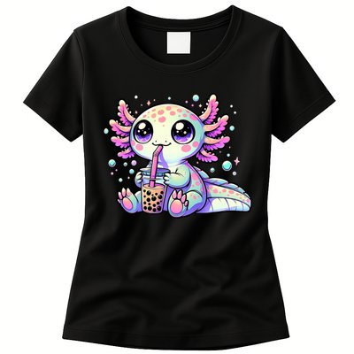 Axolotl Bubble Boba Tea Kawaii Anime Gifts Women Womens T-Shirt