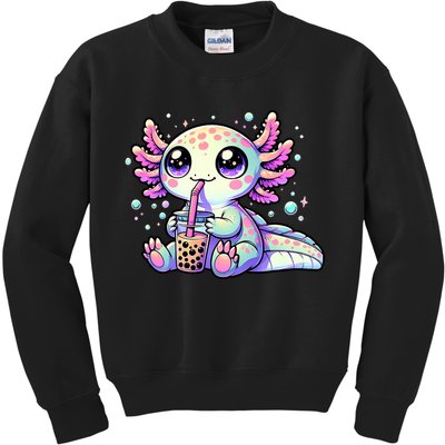 Axolotl Bubble Boba Tea Kawaii Anime Gifts Women Kids Sweatshirt