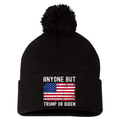 Anyone But Biden Or Trump 2024 Anti Biden Pom Pom 12in Knit Beanie