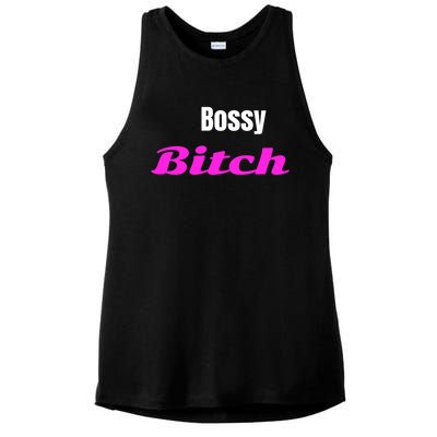 Adult Bossy Bitch Funny Gift Ladies PosiCharge Tri-Blend Wicking Tank