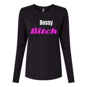 Adult Bossy Bitch Funny Gift Womens Cotton Relaxed Long Sleeve T-Shirt