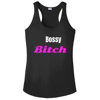 Adult Bossy Bitch Funny Gift Ladies PosiCharge Competitor Racerback Tank