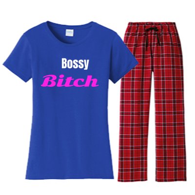 Adult Bossy Bitch Funny Gift Women's Flannel Pajama Set