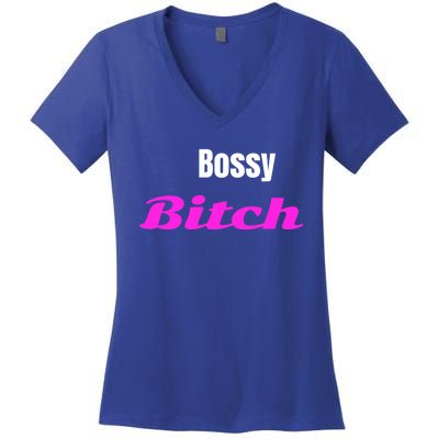 Adult Bossy Bitch Funny Gift Women's V-Neck T-Shirt