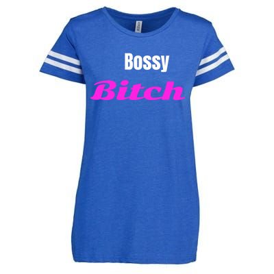 Adult Bossy Bitch Funny Gift Enza Ladies Jersey Football T-Shirt