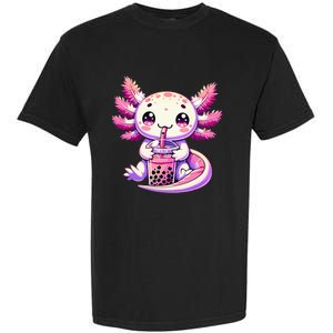 Axolotl Bubble Boba Tea Anime Cute Kawaii Axolotl Garment-Dyed Heavyweight T-Shirt