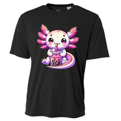 Axolotl Bubble Boba Tea Anime Cute Kawaii Axolotl Cooling Performance Crew T-Shirt