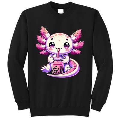 Axolotl Bubble Boba Tea Anime Cute Kawaii Axolotl Sweatshirt