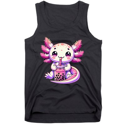 Axolotl Bubble Boba Tea Anime Cute Kawaii Axolotl Tank Top