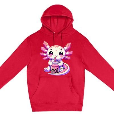 Axolotl Bubble Boba Tea Anime Cute Kawaii Axolotl Premium Pullover Hoodie