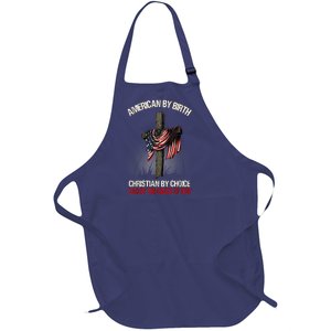 American By Birth Christian By Choice Dad By The Grace Full-Length Apron With Pockets