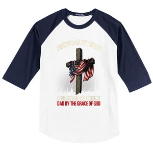 American By Birth Christian By Choice Dad By The Grace Baseball Sleeve Shirt