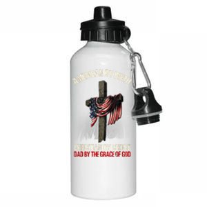 American By Birth Christian By Choice Dad By The Grace Aluminum Water Bottle