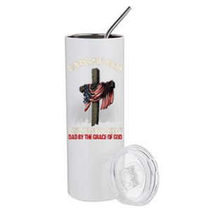 American By Birth Christian By Choice Dad By The Grace Stainless Steel Tumbler