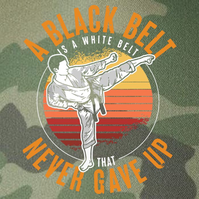 A Black Belt Is A White Belt Never Gave Up Karate Motivation Legacy Tie Dye Trucker Hat