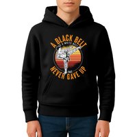 A Black Belt Is A White Belt Never Gave Up Karate Motivation Kids Hoodie