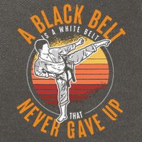 A Black Belt Is A White Belt Never Gave Up Karate Motivation Cotton Canvas Backpack