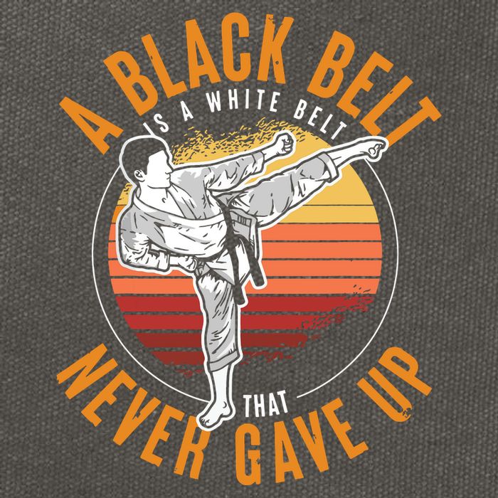 A Black Belt Is A White Belt Never Gave Up Karate Motivation Cotton Canvas Backpack