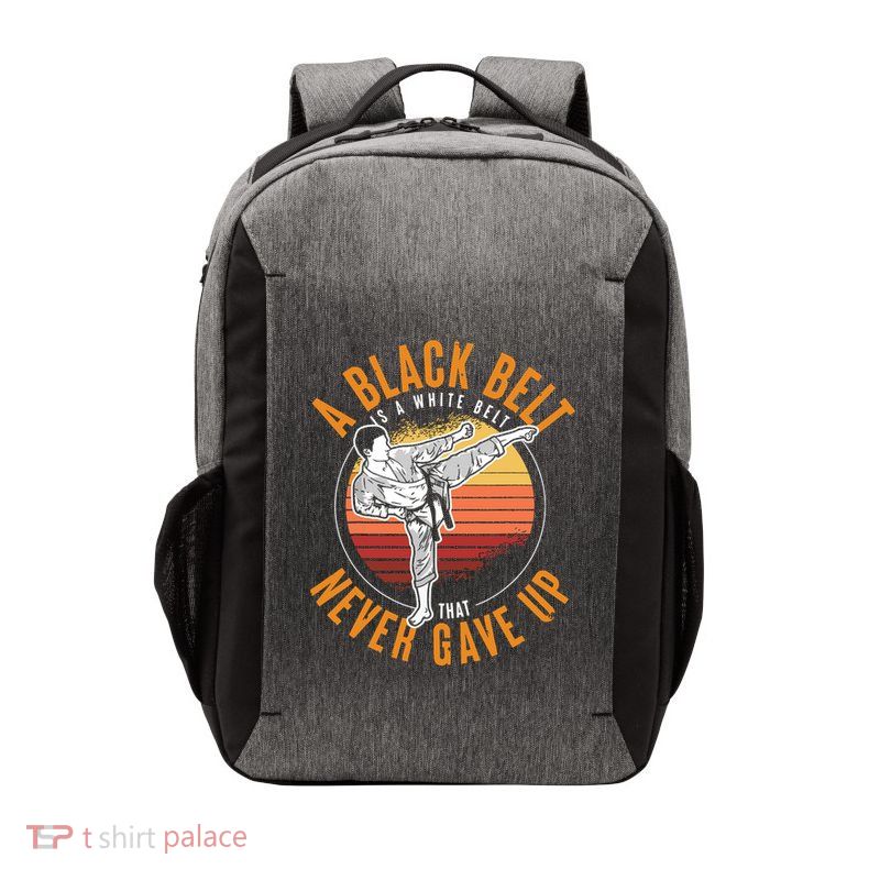 A Black Belt Is A White Belt Never Gave Up Karate Motivation Vector Backpack