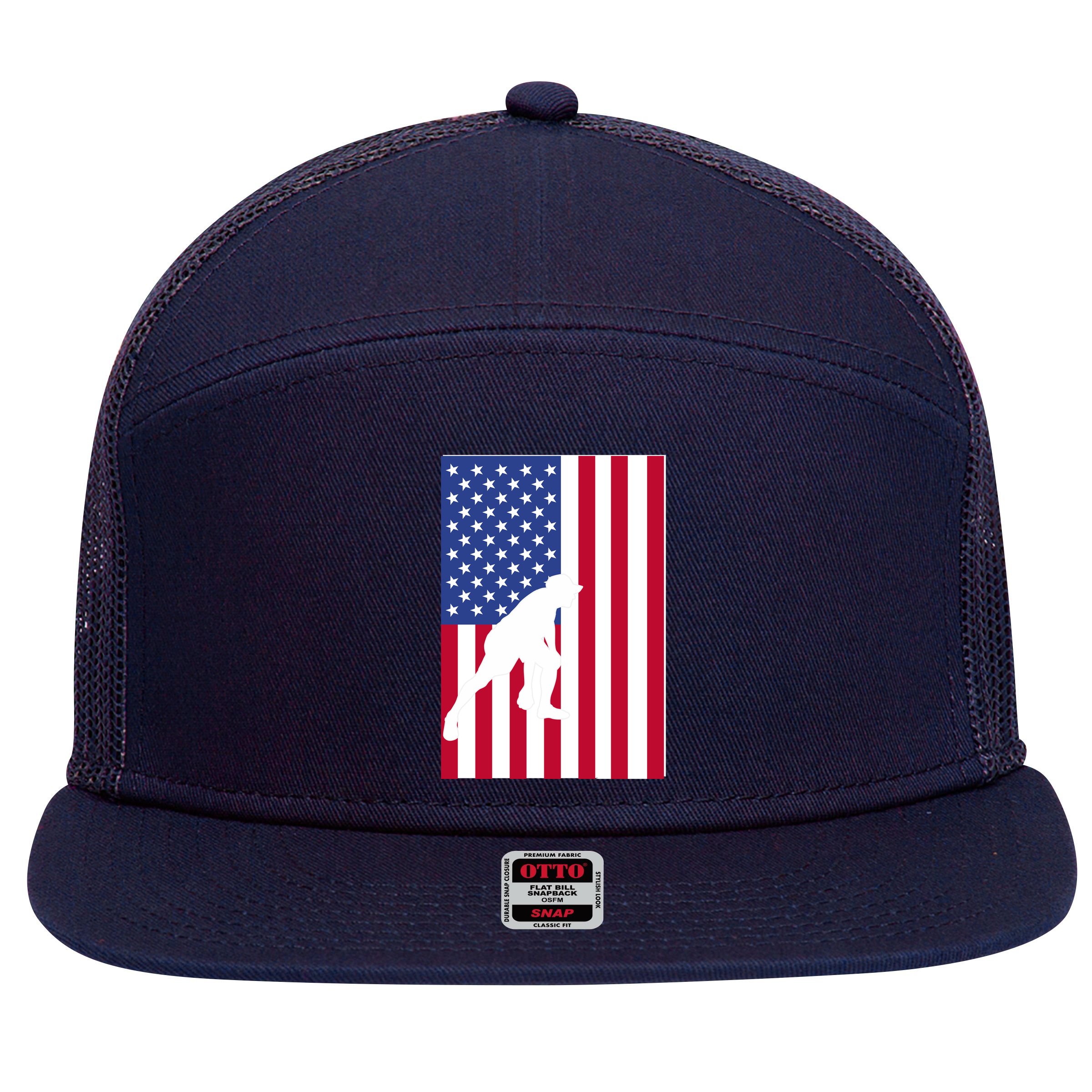 American Bocce Ball 7 Panel Mesh Trucker Snapback Hat