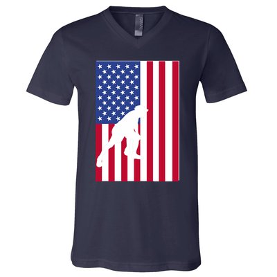 American Bocce Ball V-Neck T-Shirt