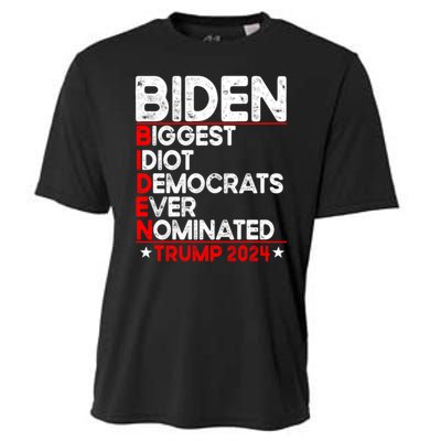 Anti Biden Biggest Idiot Democrats Ever Nominated Trump 2024 Cooling Performance Crew T-Shirt