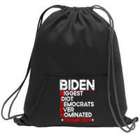 Anti Biden Biggest Idiot Democrats Ever Nominated Trump 2024 Sweatshirt Cinch Pack Bag