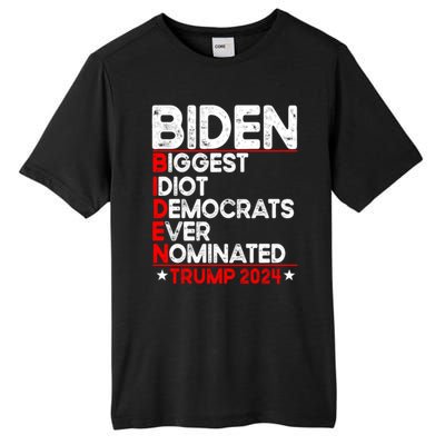 Anti Biden Biggest Idiot Democrats Ever Nominated Trump 2024 Tall Fusion ChromaSoft Performance T-Shirt