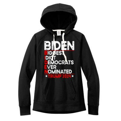 Anti Biden Biggest Idiot Democrats Ever Nominated Trump 2024 Women's Fleece Hoodie