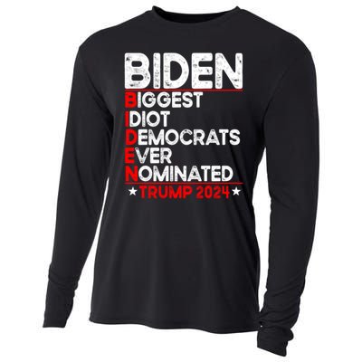 Anti Biden Biggest Idiot Democrats Ever Nominated Trump 2024 Cooling Performance Long Sleeve Crew