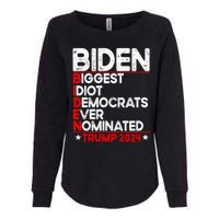 Anti Biden Biggest Idiot Democrats Ever Nominated Trump 2024 Womens California Wash Sweatshirt