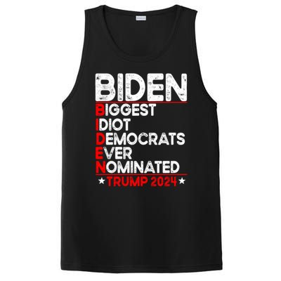 Anti Biden Biggest Idiot Democrats Ever Nominated Trump 2024 PosiCharge Competitor Tank