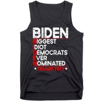 Anti Biden Biggest Idiot Democrats Ever Nominated Trump 2024 Tank Top