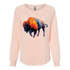 American Buffalo Buffalo American Bison Womens California Wash Sweatshirt