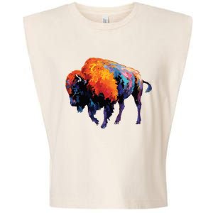 American Buffalo Buffalo American Bison Garment-Dyed Women's Muscle Tee