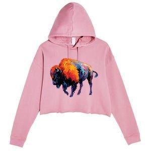 American Buffalo Buffalo American Bison Crop Fleece Hoodie