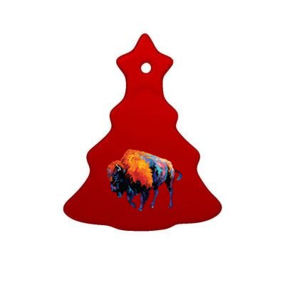 American Buffalo Buffalo American Bison Ceramic Tree Ornament