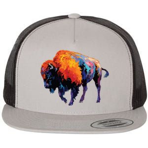 American Buffalo Buffalo American Bison Flat Bill Trucker Hat