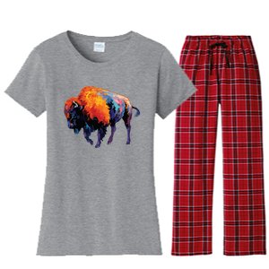 American Buffalo Buffalo American Bison Women's Flannel Pajama Set